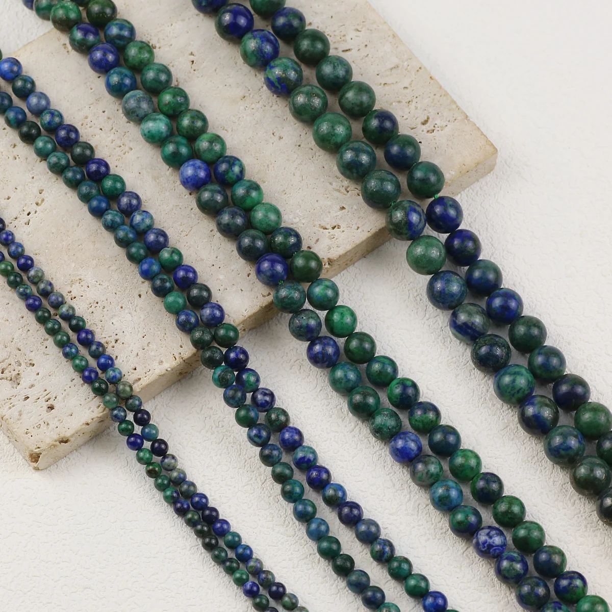 Natural Green Stone Phoenix Lapis Lazuli Beading 4/6/8/10/12mm Loose Round Beads For Jewelry DIY Bracelet Earrings Accessories