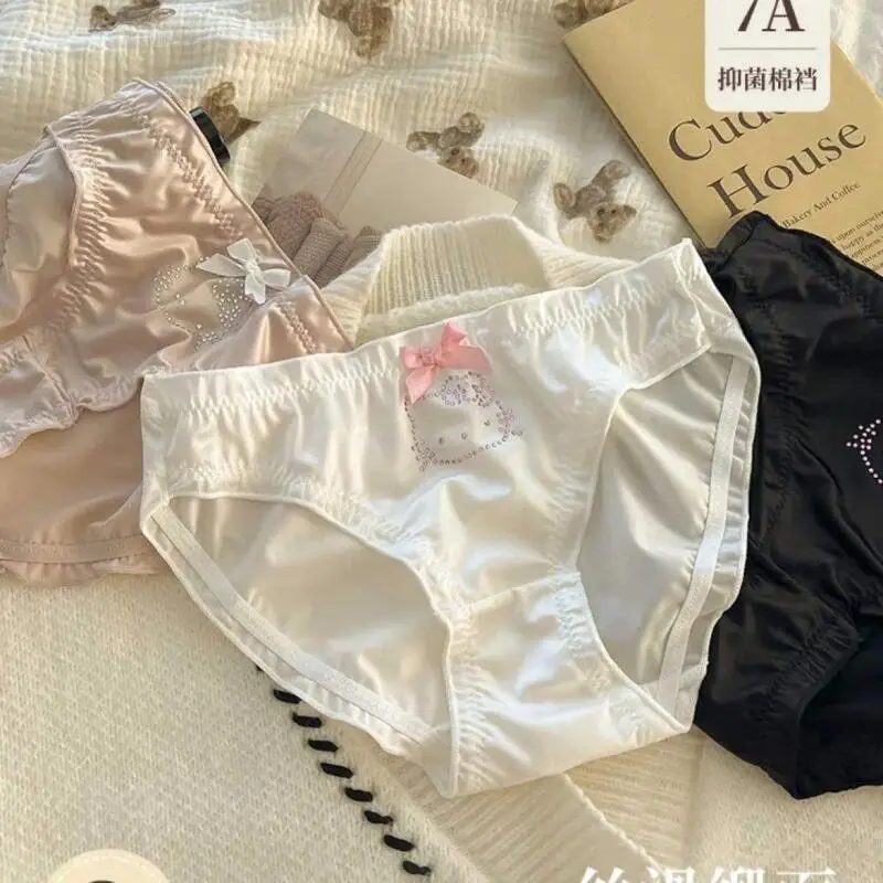 Sanrioed Cartoon Cinnamoroll Panties Kawaii Anime Shorts Underwear for Women Japanese Style Cotton Girls Student Stripe Cute