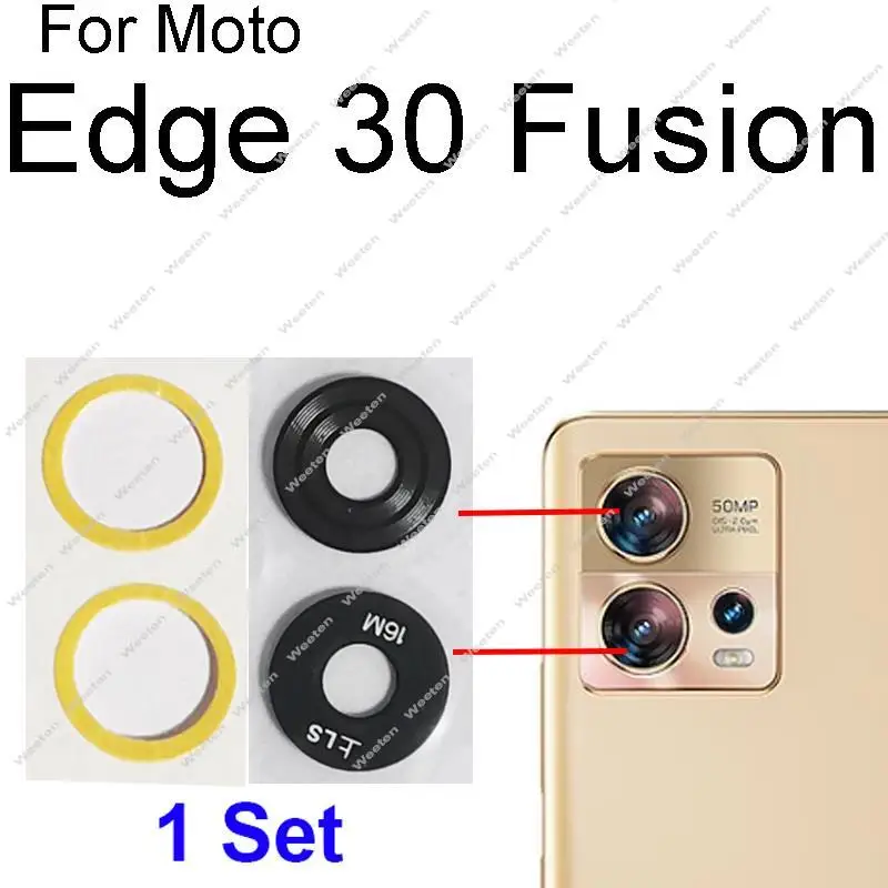 Rear Camera Lens Glass For Motorola MOTO Edge 20 Pro S Pro 20 Lite Edge 30 Fusion 30 Neo S30 Back Camera Lens Adhesive Sticker