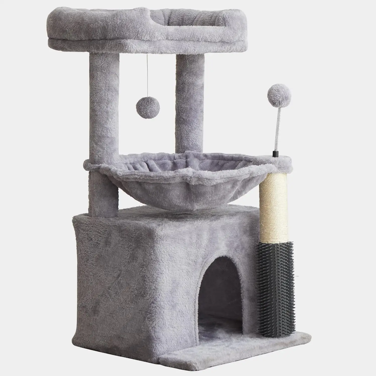 

Cat Tree for Indoor Cats, 32 Inch Tall Cat Tower with Hammock, 2 Condos, Plush Perch & Sisal