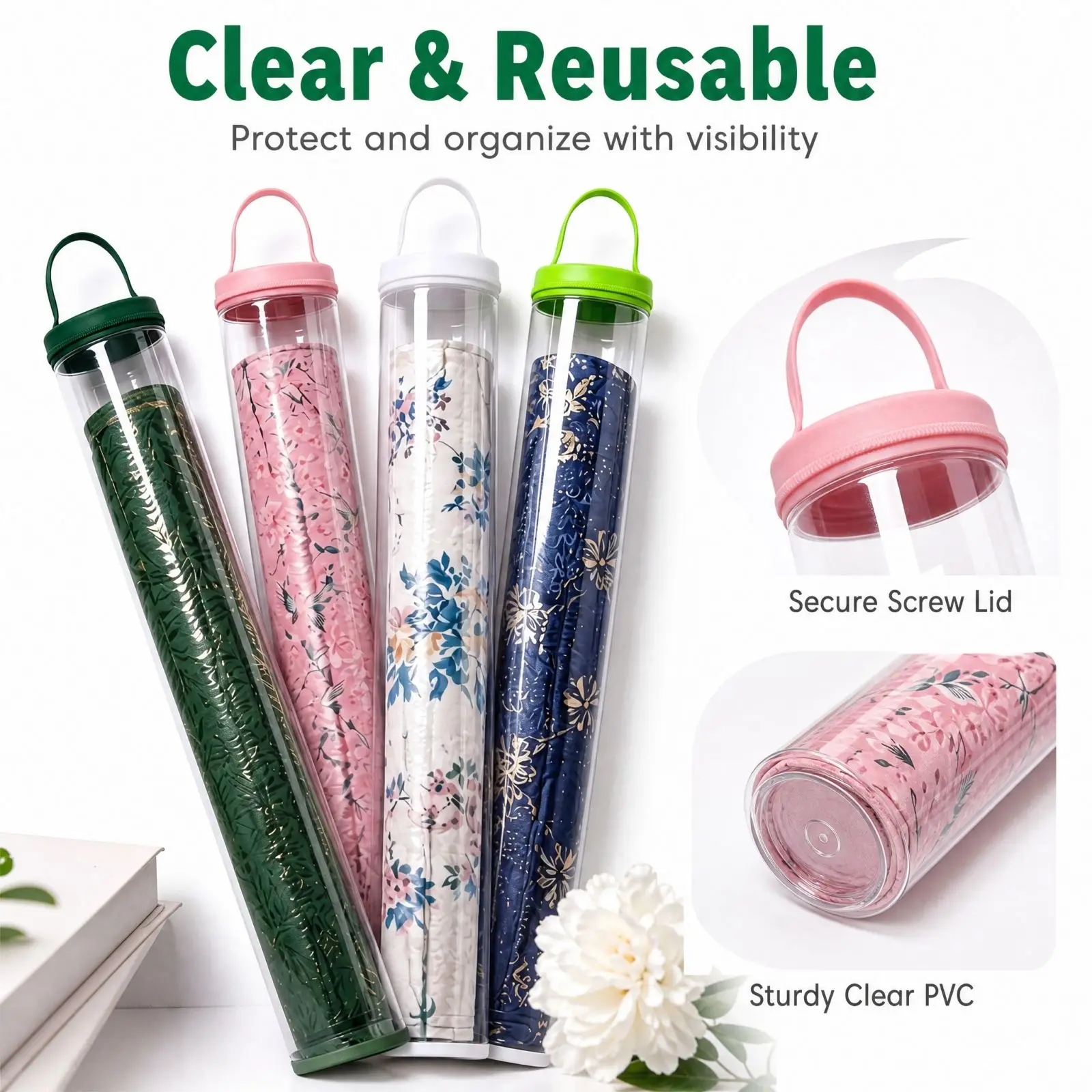 Mahjong Storage Bags Cylindrical Zippered Playmat Storage Bag with Reinforced Handle for Tablecloth Portable Travel Playmat Bag