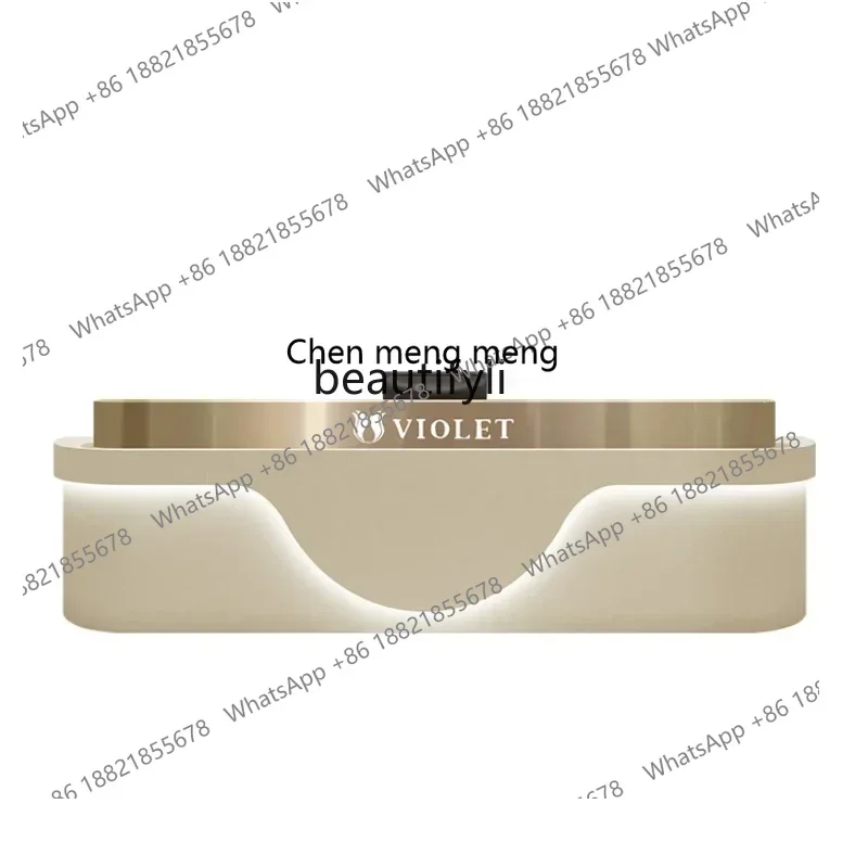 

xxSimple Modern Beauty Salon Cashier Stainless Steel Clothing Store Barber Shop Reception Desk