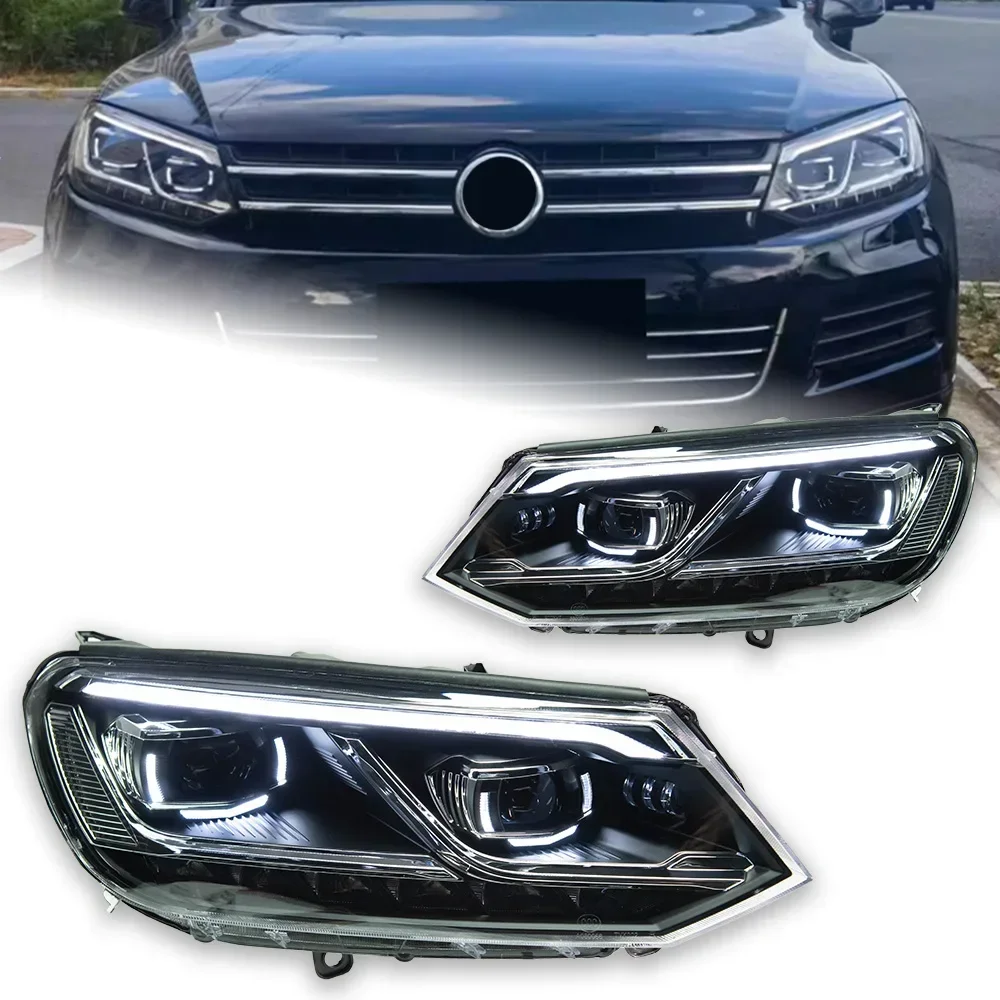 Touareg Headlamp Projector Lens 2011-2014 Dynamic Signal Headlamp Light Emitting Diode Headlamp Drl Auto Parts Lights