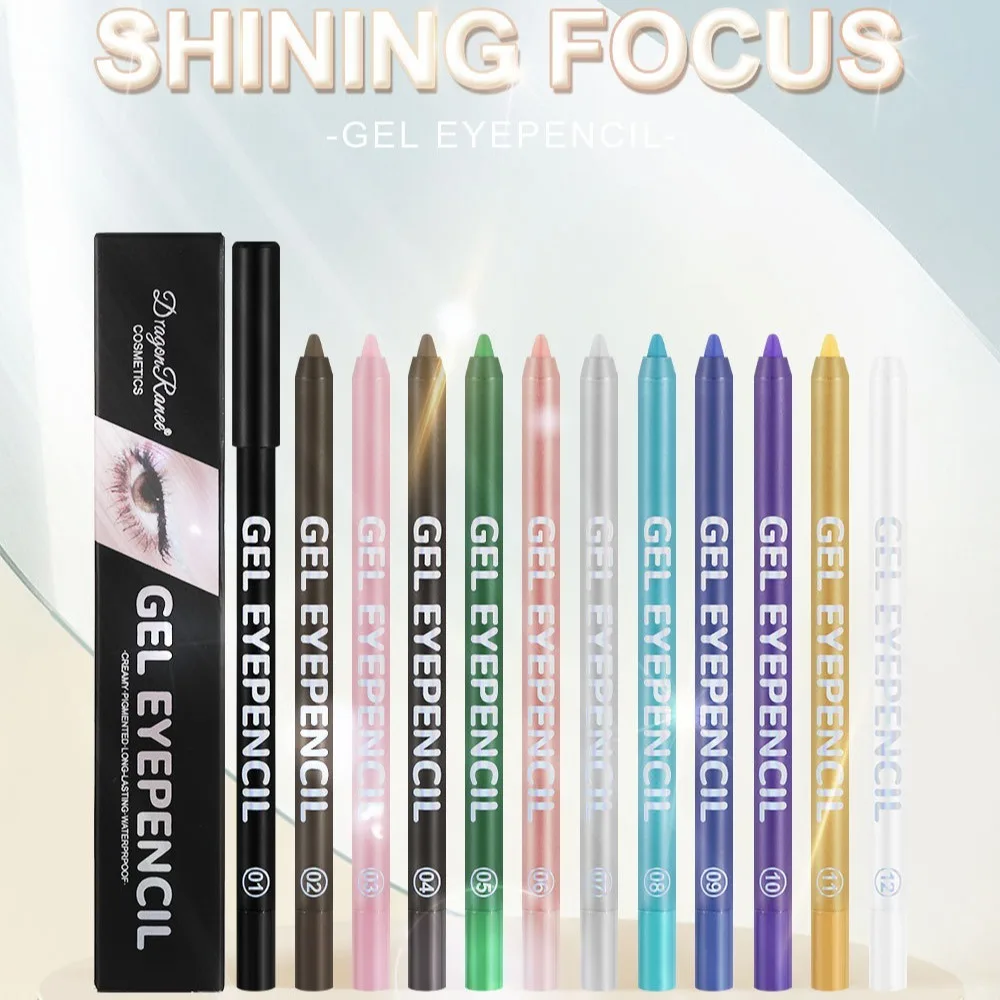 Multifunctionele 10-kleuren eyelinerpotlood Mat Langdurig gekleurd wenkbrauwpotlood Parel Transpiratie Eyeliner Pen Dames Cosmetisch