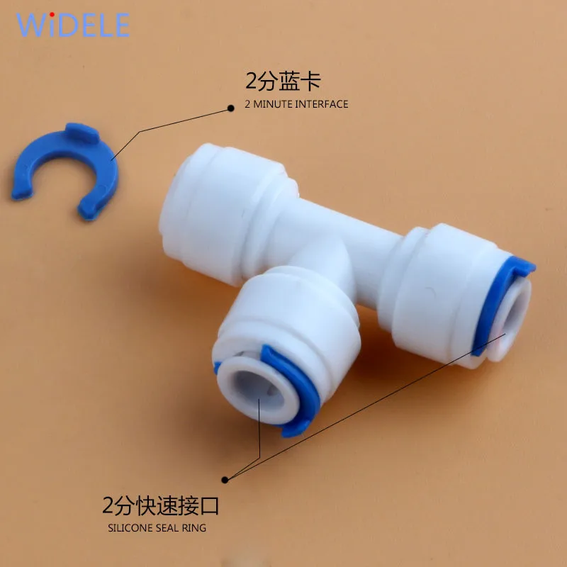 WiDELE Push Fit T Connector For 1/4 Tubing On Reverse Osmosis System Or Fridge Freezer Water Filter Tubing