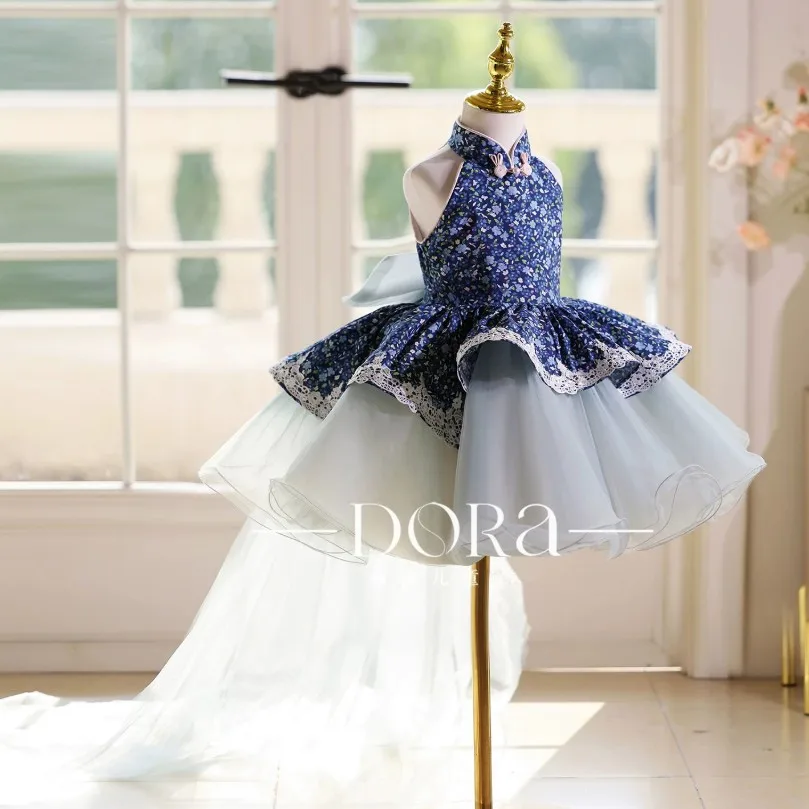 Hochwertiges Mädchen-Kommunionkleid für Auftritte, Klaviervorführungen, Hochzeiten, Geburtstagsfeiern, Festliche Kleider für Mädchen A5090 Großhandel – Detail 4