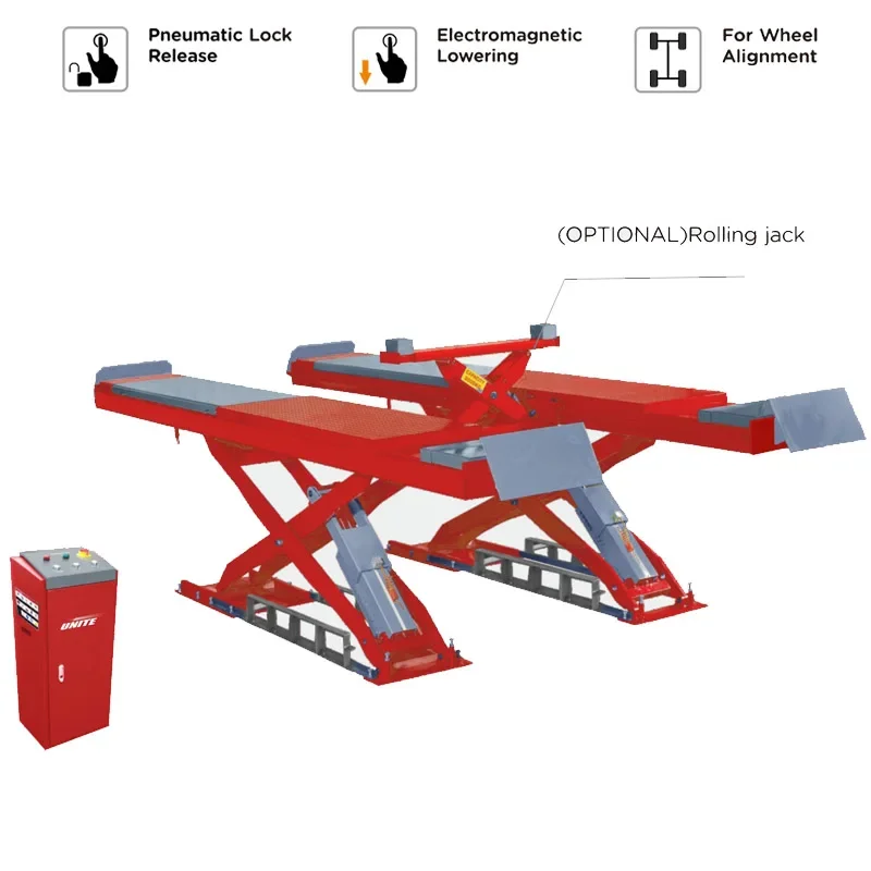 5.5t scissor lift platform for wheel alignment work car scissor lifts with rolling jack auto hoist