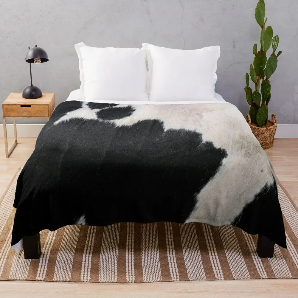 

Cow Hide Black & White Throw Blanket Soft Plaid Bed covers warm for winter Blankets