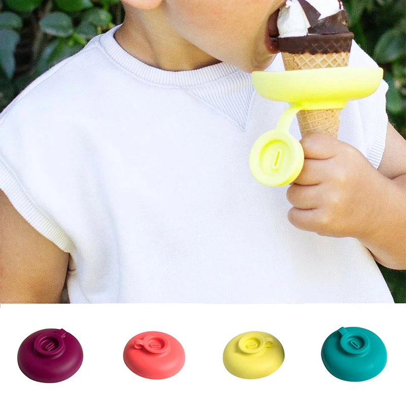 Colorful Drip Free Popsicle Holder Silicone Freeze Ice Popsicle Holders Reusable Mess-Free Anti-drip Ice Cream Tray For Kids