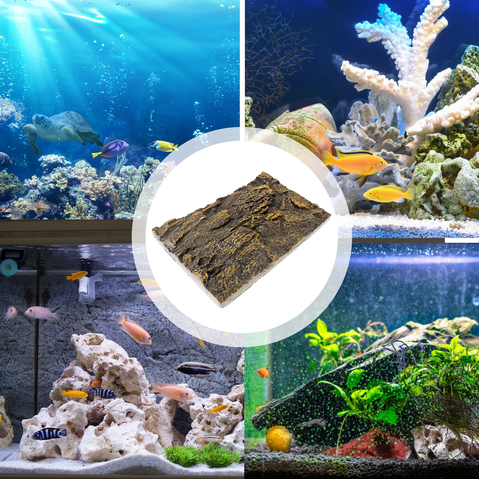 

Rock Slab Decoration 3D Terrarium Background Reptile Tank Gecko Habitat Lightweight Aquarium Fish Tank Wall Scene Board PU84-3
