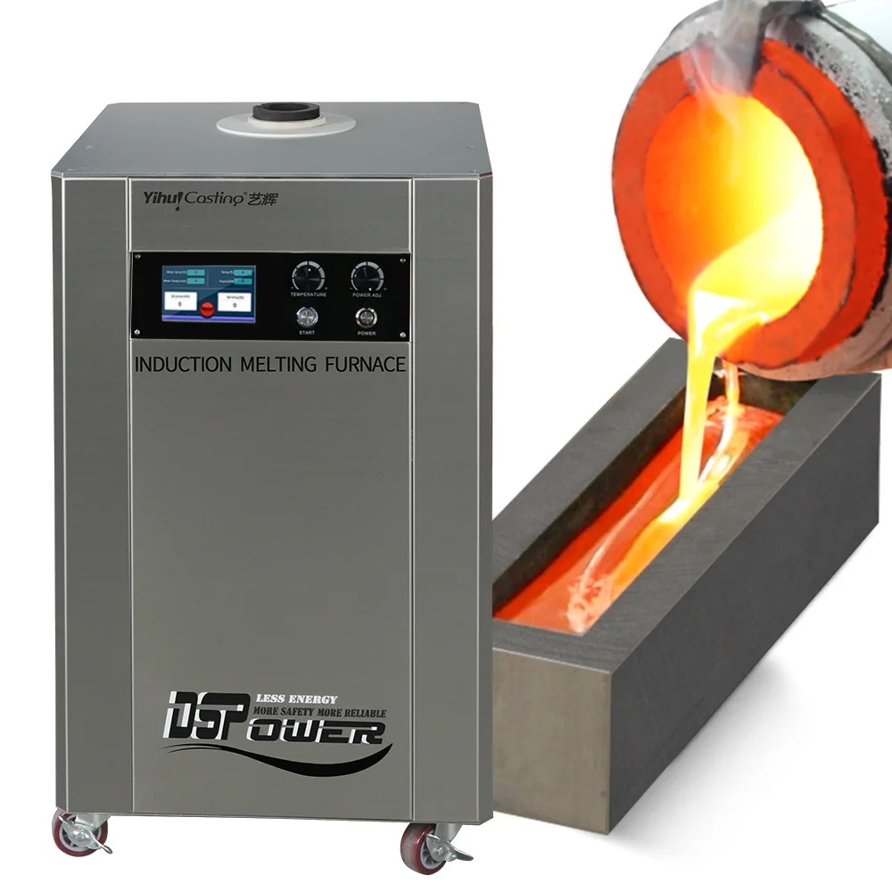6kg Yihui Brand DSP Digital Gold Melting Machine High Accurate Temperature Control 3HP Water Cooling Graphite/Ceramic 5 Sets