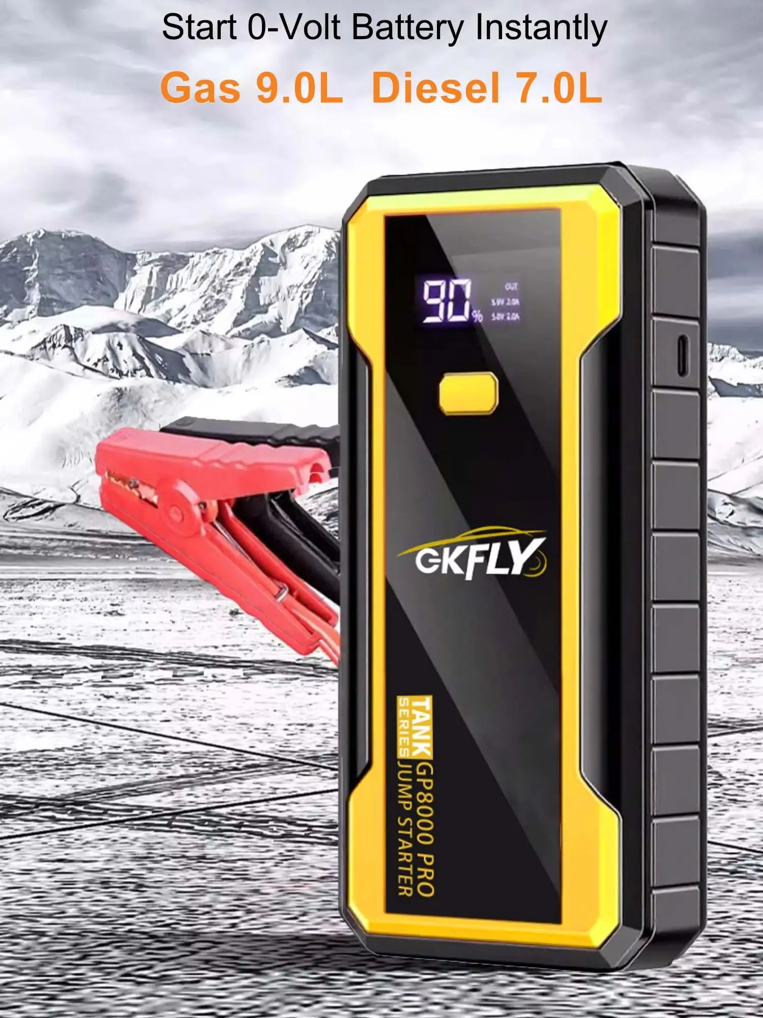 GKFLY 4000A 8000A Auto-Starthilfe Powerbank Batterie-Booster-Ladegerät 12V Startgerät Benzin Diesel Auto-Starter Booster
