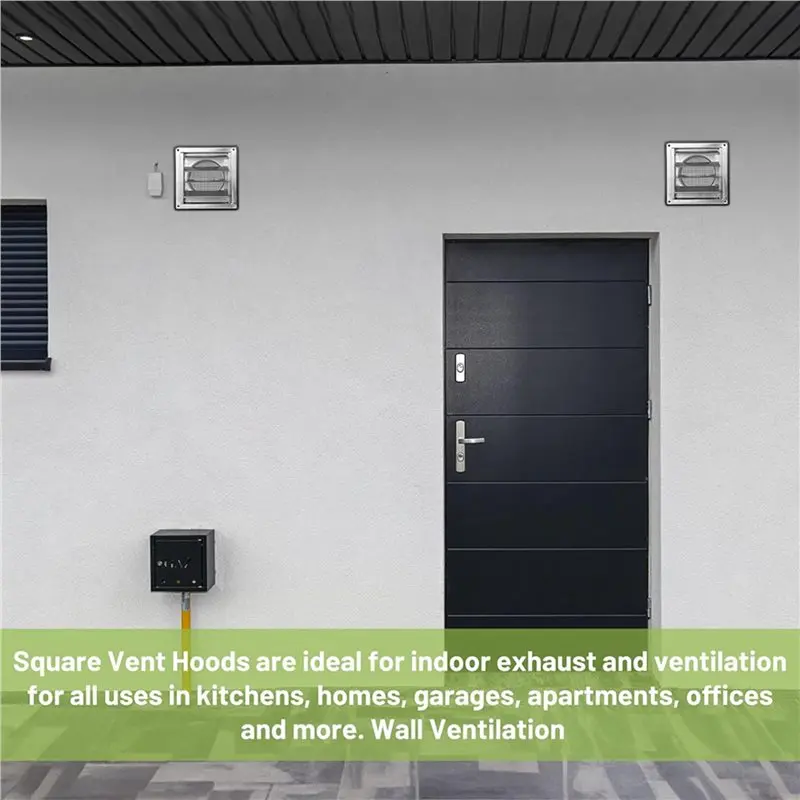 DTA4-4X Ventilation Grille 150Mm Stainless Steel Air Vents Cover, Louvered Grille Cover Vent Flat Ducting Air Vent Wall Inlet