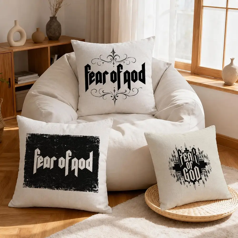 Brand Fear of God Cushion Cover Linen Anti-Mite Antibacterial Cushion Cover Invisible Zipper Sofa Decor