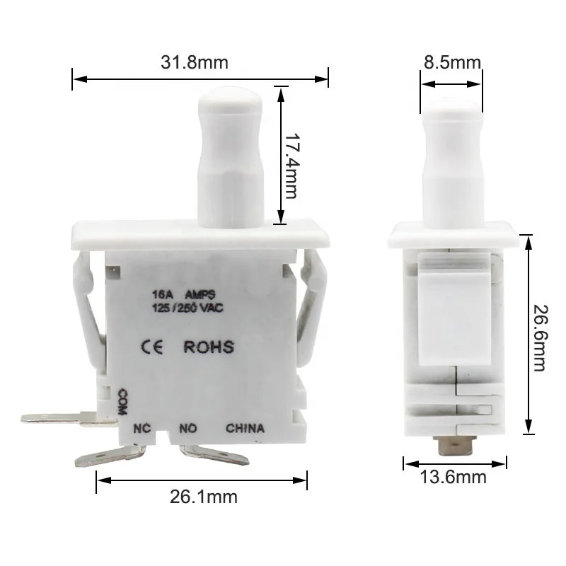 Cherry Push Button Normally Closed Selflocking Momentary  Dryer Door Switch