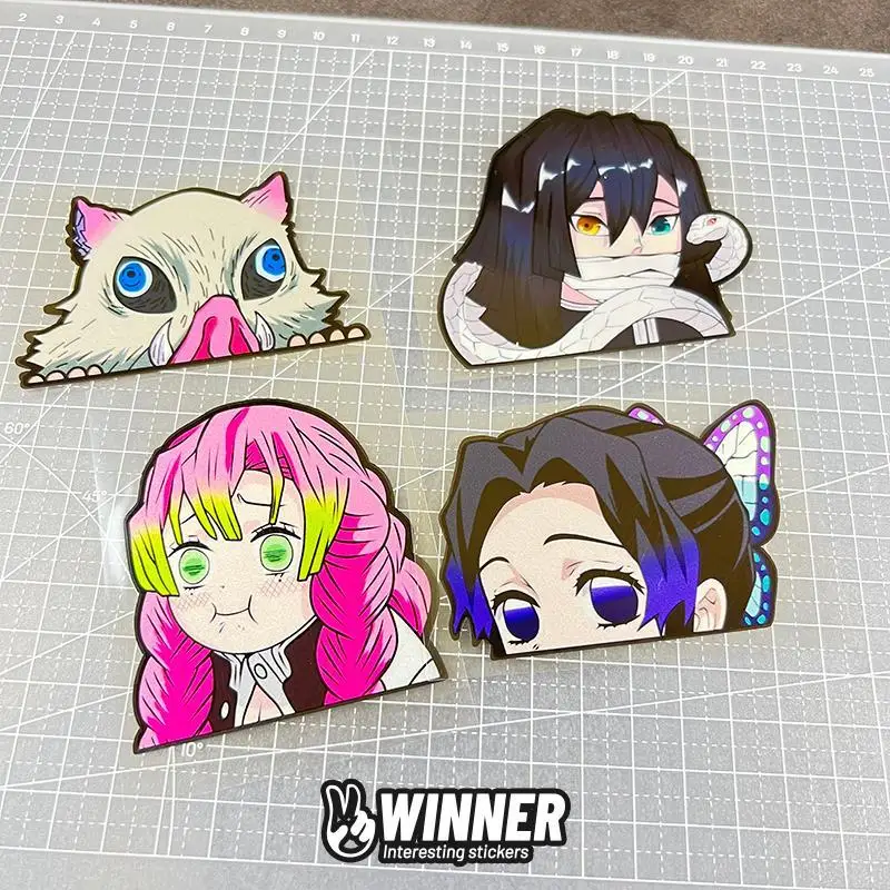 デーモンスレイヤーかわいい車のステッカー PVC バンパーフロントガラス蓋スクレープアクセサリー自動デカールオートバイのラップトップ装飾