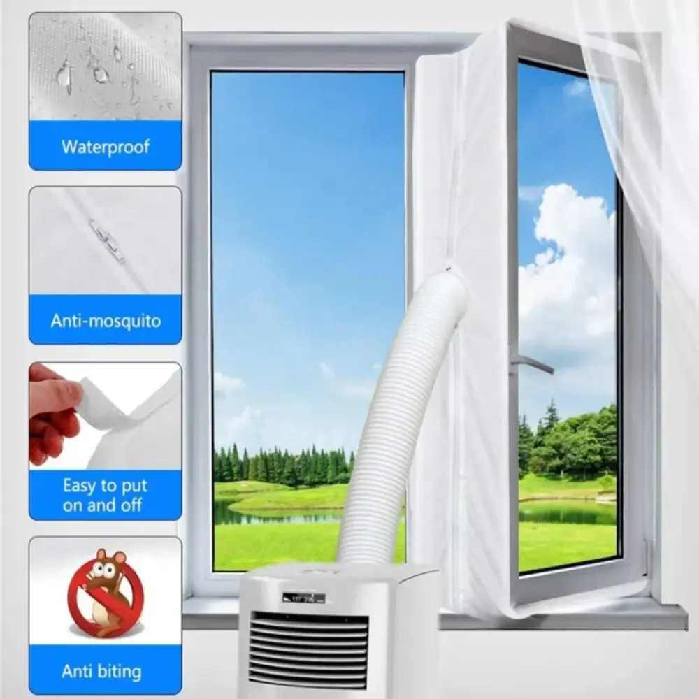 Flexible Cloth Window Seal Adhesive Fast Sealing Effect Portable Air Conditioner Seal Easy to Install With Zip AC Window Seal