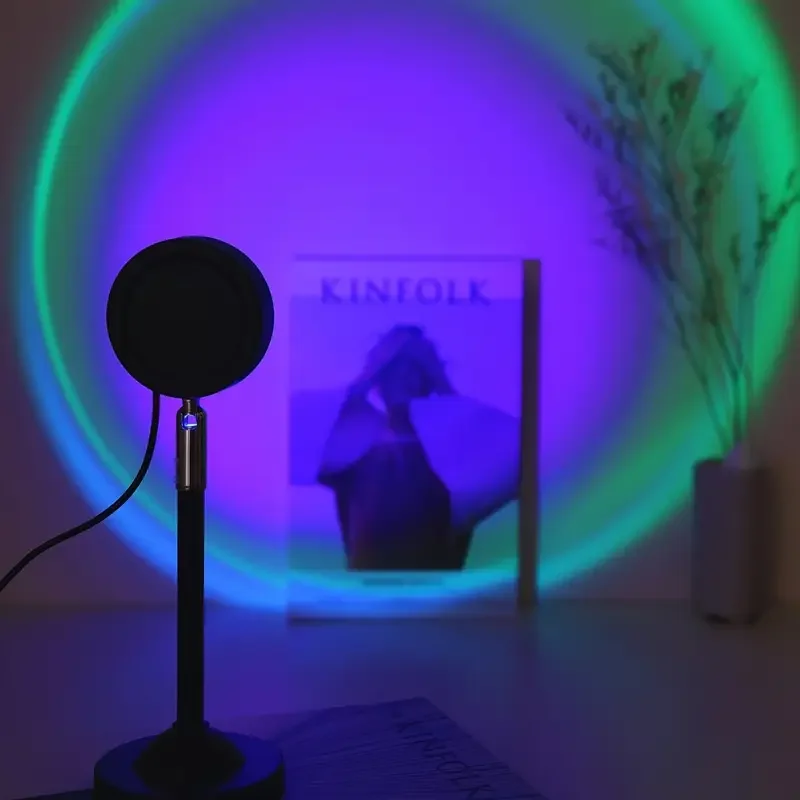 USB-Powered Sunset Projection Light, 16 Color Options, 360° Rotating Night Light with Remote Control, Perfect for Bedroom, Party