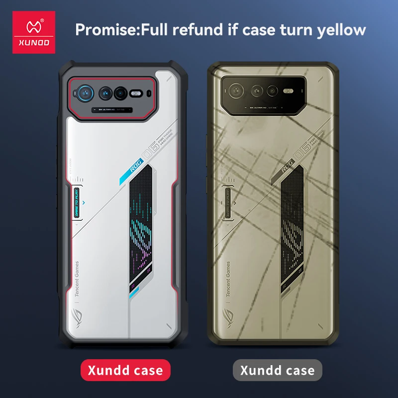 Xundd For Asus ROG Phone 8 Pro Phone 8 Phone 7 Pro Case,Airbag Anit-drop Lens Protection Back Transparent Cover For ROG 8 8 Pro