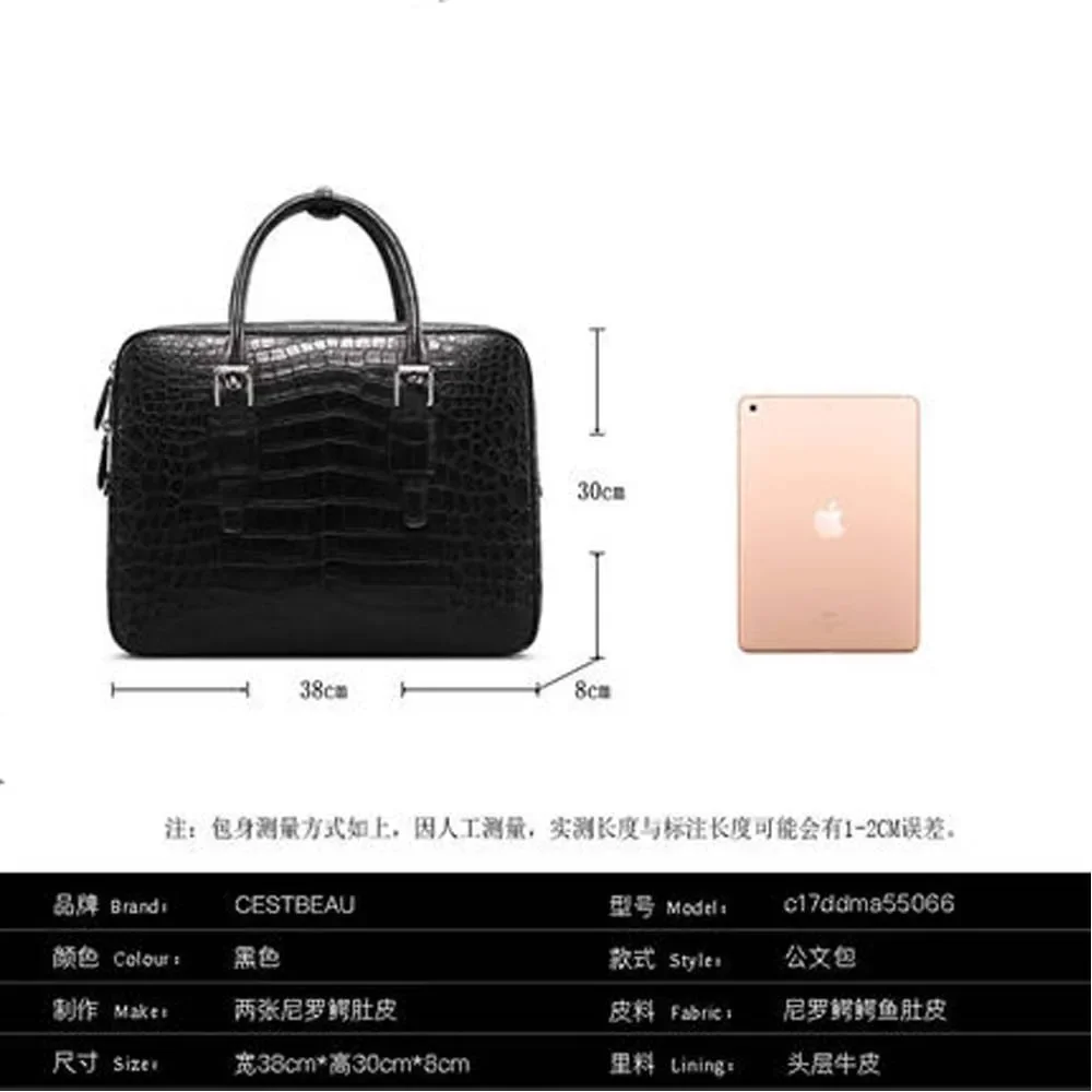 cestbeau new  men crocodile handbag  men crocodile bag men briefcase male business bag travel trip