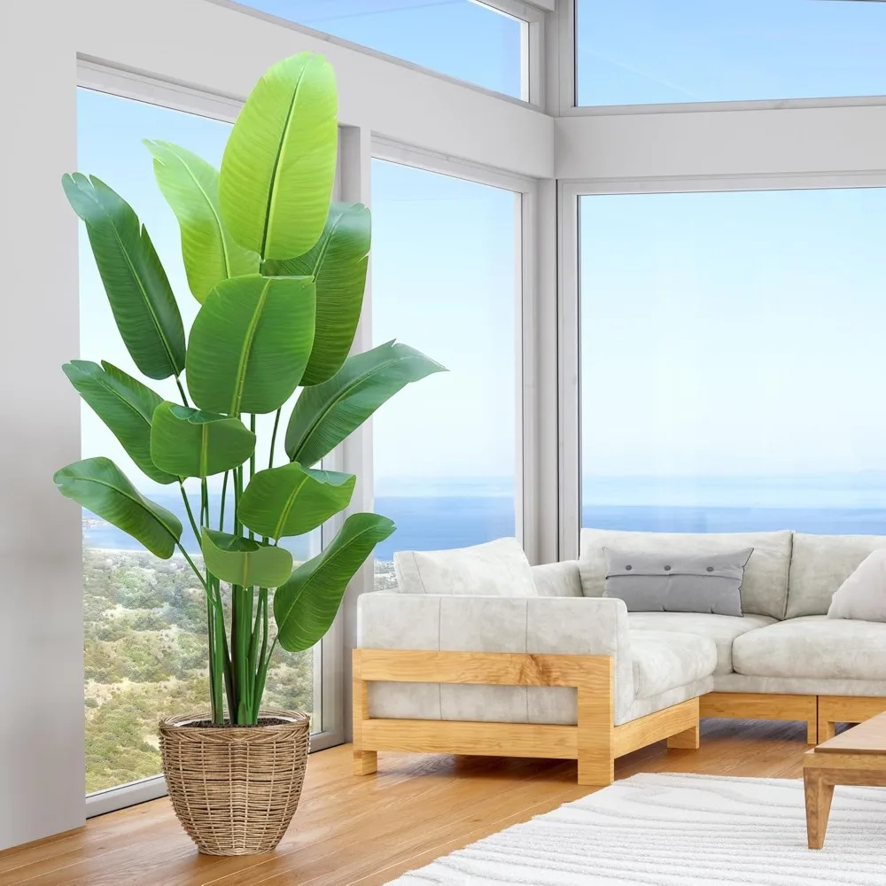 

Bird of Paradise Plant Artificial 6ft,Faux Plants Indoor Tall with 12 Trunks - The Perfect Indoor Silk Floor Plant for Home Deco