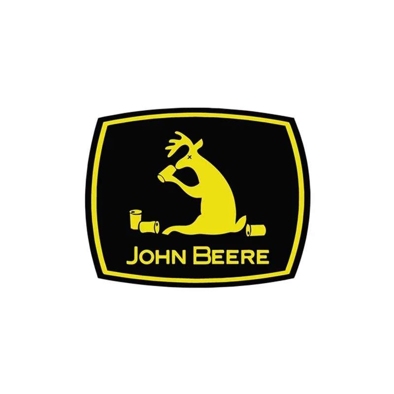 Car Stickers Funny JOHN BEERE, Deer Drinking Beer Personality Car Motorcycle Vinyl Decal Cover Scratches,15cm*15cm