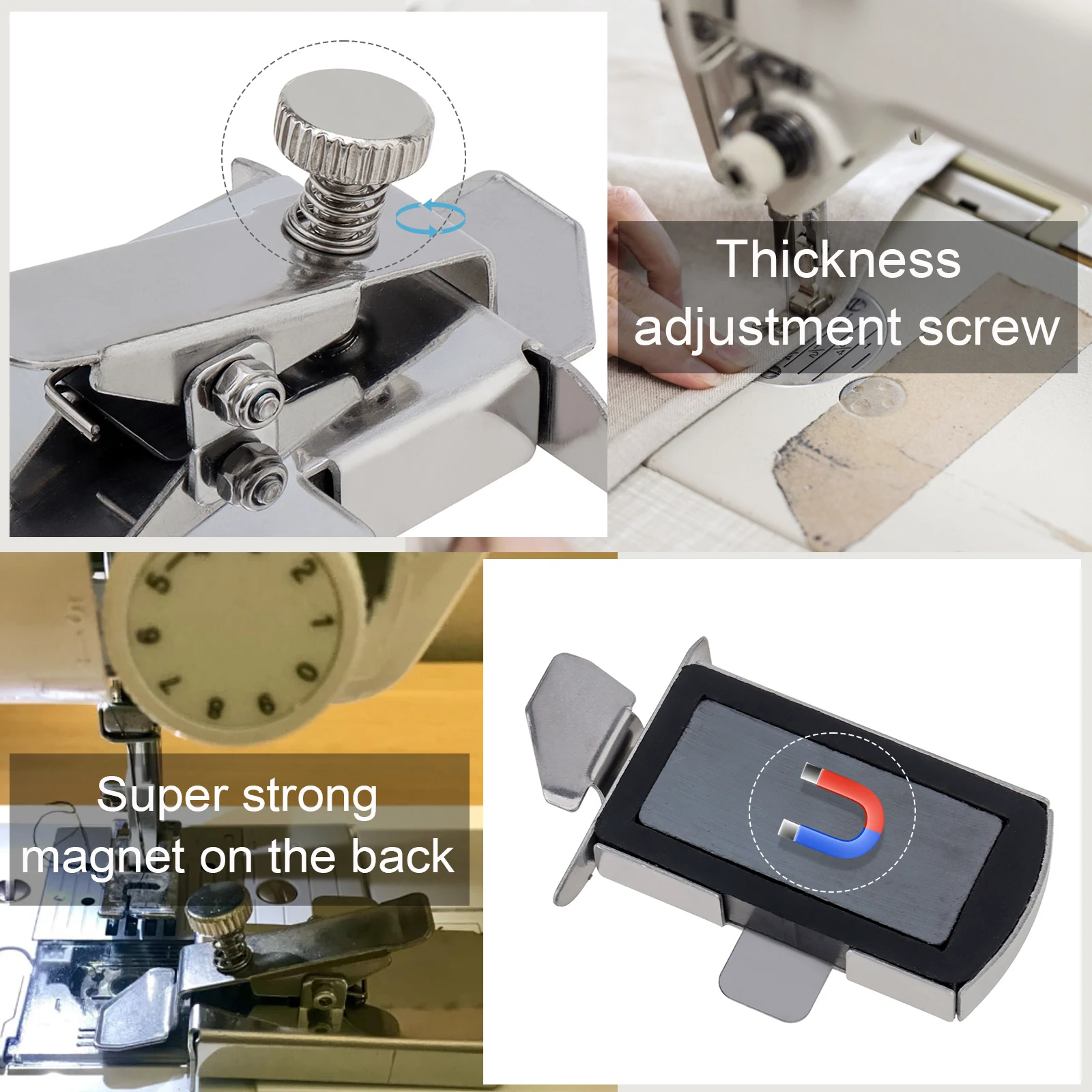 Magnetic Sewing Guide for Walking Foot Sewing Machine Accessories with Clip Stainless Steel Multifunctional Ruler Seam Guide