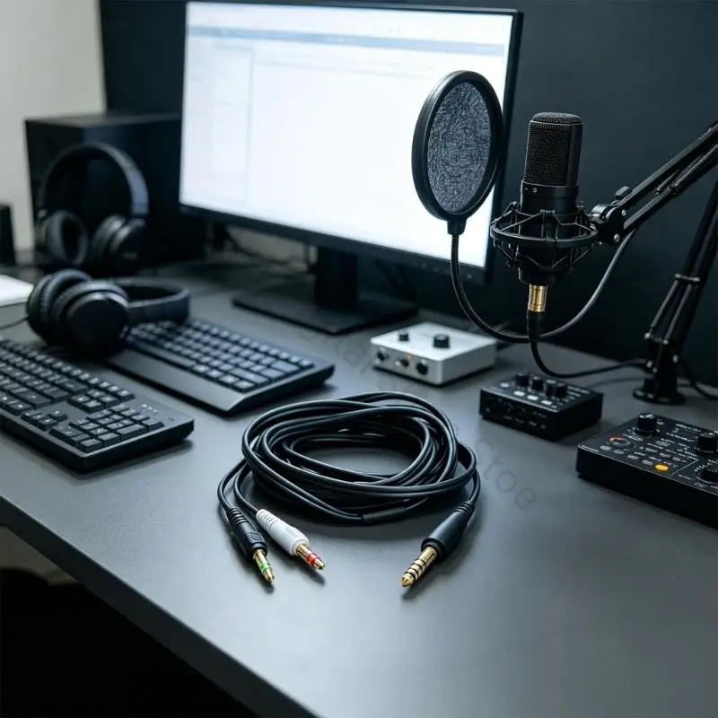96BA 4,4-mm-Kopfhörerkabel mit fünf Kontakten für ATH-GDL3, zwei 3,5-mm-Enden mit drei Kontakten für PC-Sound- und – Detail 7