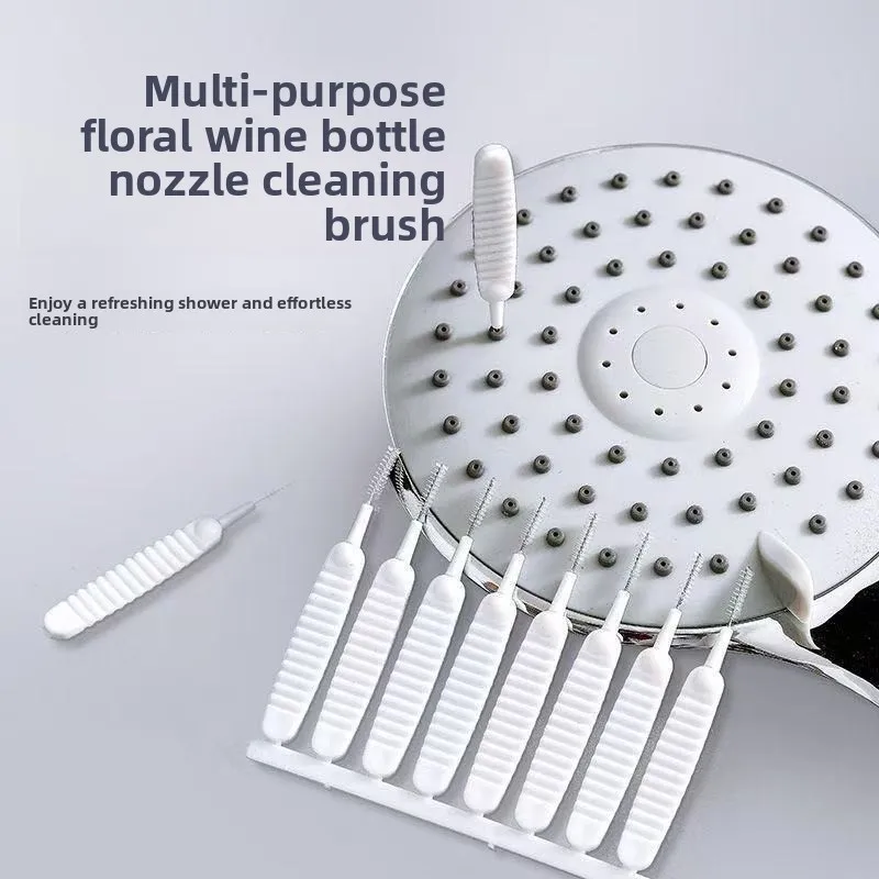 

Набор из 10 предметов: щетки для чистки душевых систем, для очистки зазоров в смесителях, для удаления загрязнений с душевых леек, многофункциональный инструмент для чистки и прочистки.