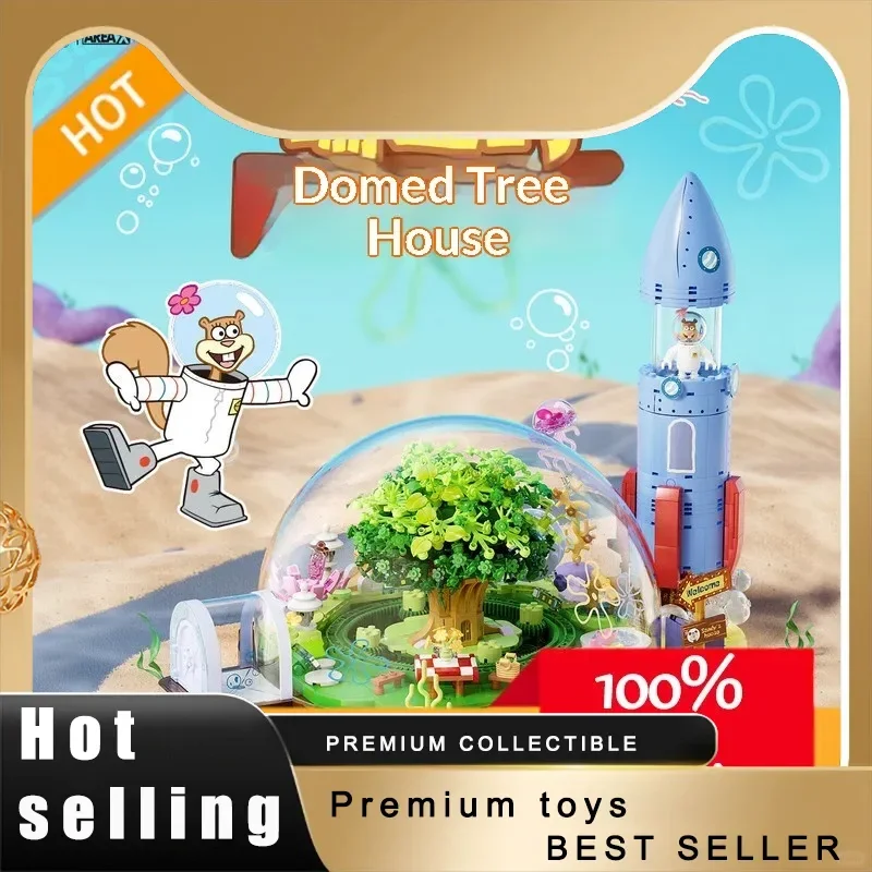 

Набор для сборки конструктора Areax Spongebob Sandy Cheeks Dome Tree House Building Blocks Blind Box: модель для самостоятельной сборки, игрушка для детей и фанатов