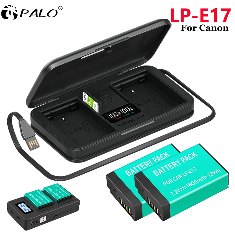 LPE17 LP E17 LP-E17 Kamera Akku + LCD USB Ladegerät für Canon EOS 200 250D M3 M5 M6 750D 760D T6i T6s 800D 8000D 77D Kiss X8i