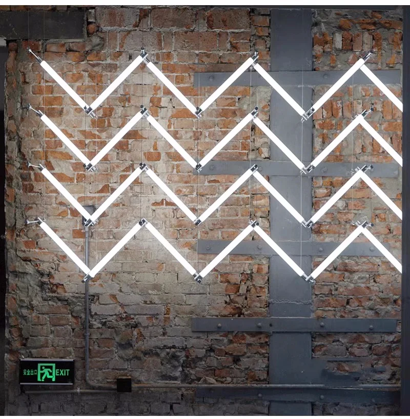 Steel Bar LED Pendant Lights Kichen Island Acrylic