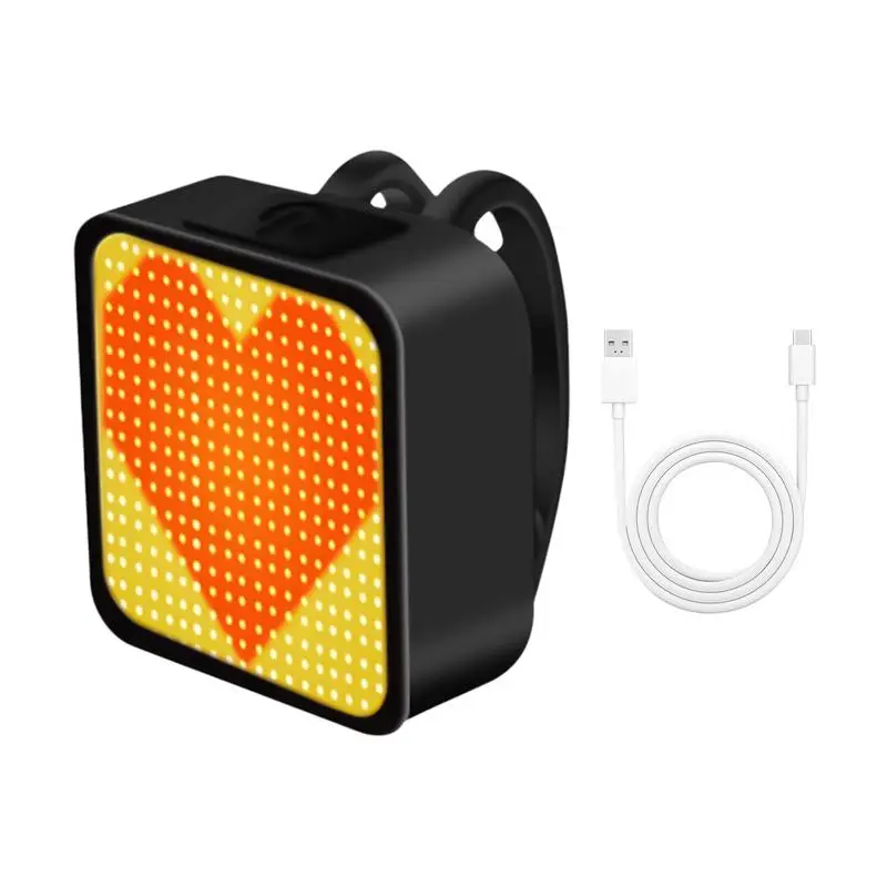 Cycling Tail Light Smart Love Expression LED Cycling Rear Light Bright Seat Back Safety Lamp LED Cycling Rear Light Bright Seat