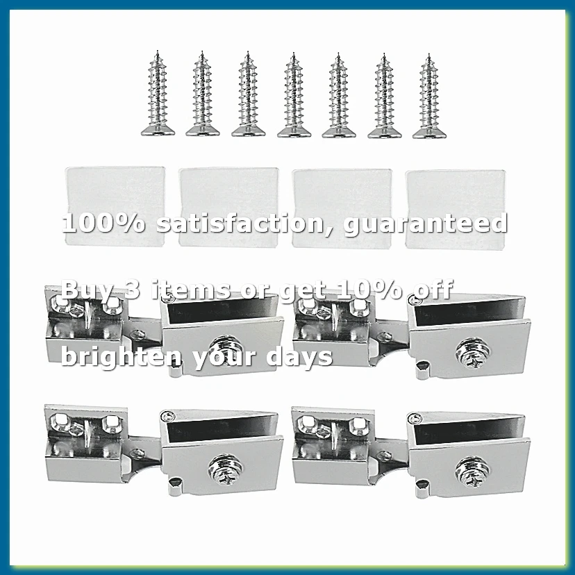 ●4 Pack Glass Door Hinges Glass Cabinet Door Hinge Glass Wine Cabinet Hinge Glass Display Hinge