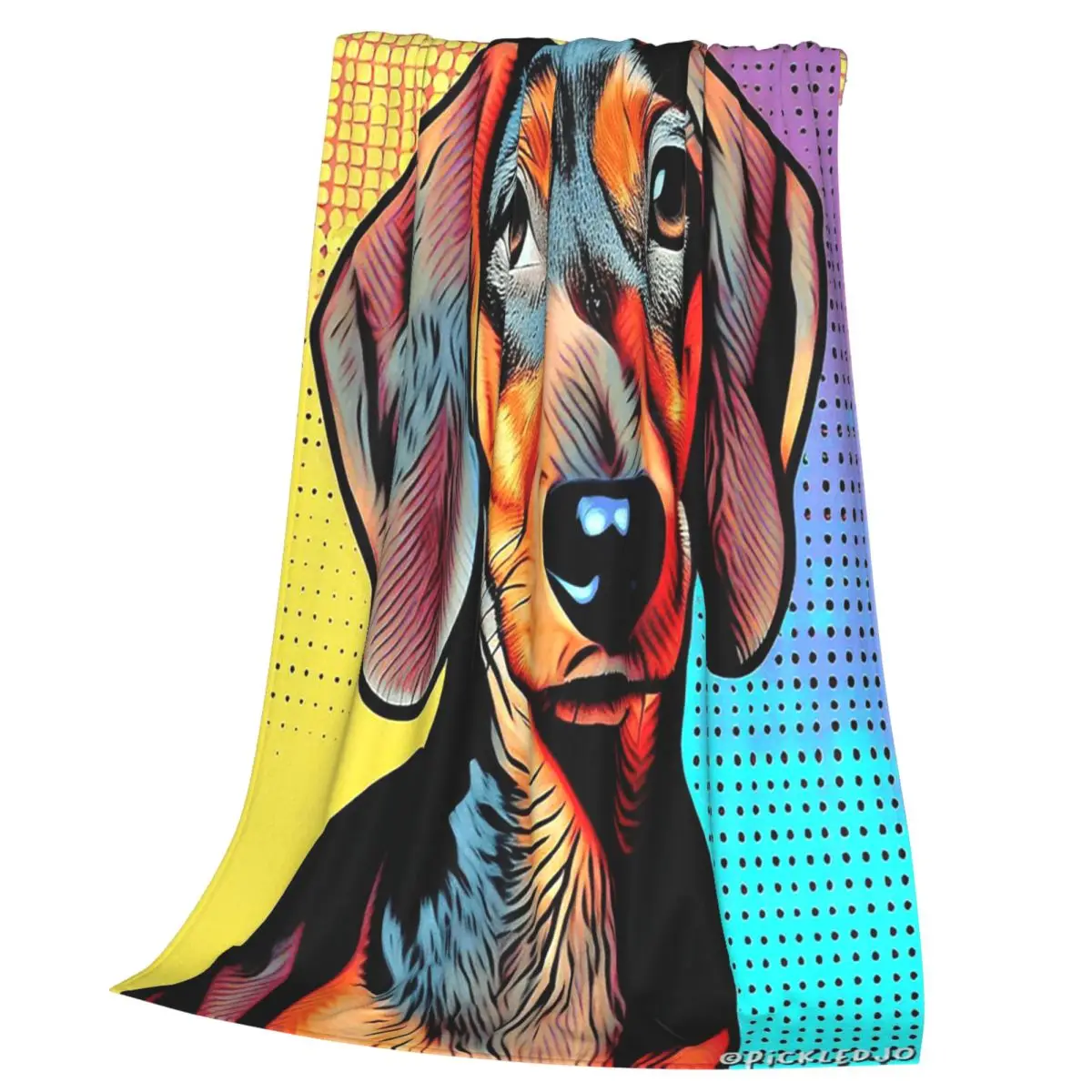 Dachshund Sausage Dog Pop Art Blankets Soft Warm Flannel Throw Blanket Plush for Bed Living room Picnic Travel Home Couch
