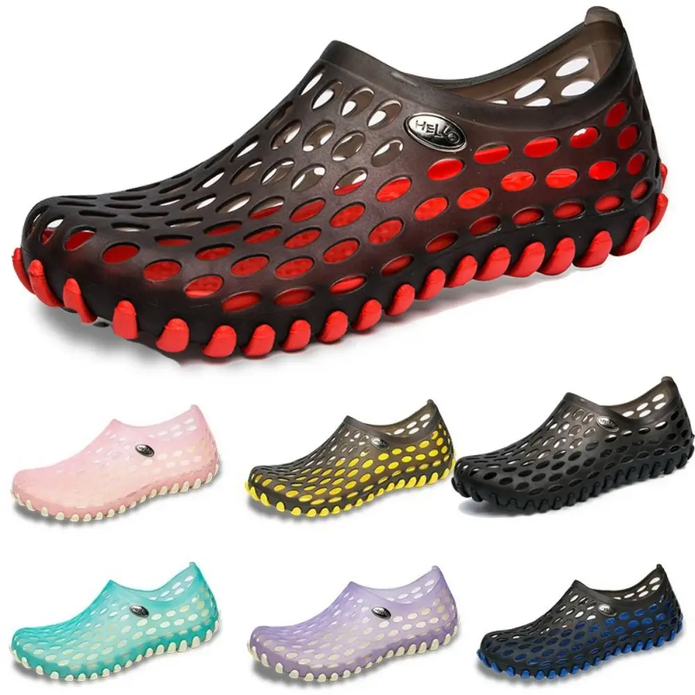 

Hole Shoes Hollow Out Men Beach Sandals Breathable Anti-Slip Travel Leisure Slippers Light Flat Wading Shoes Couples