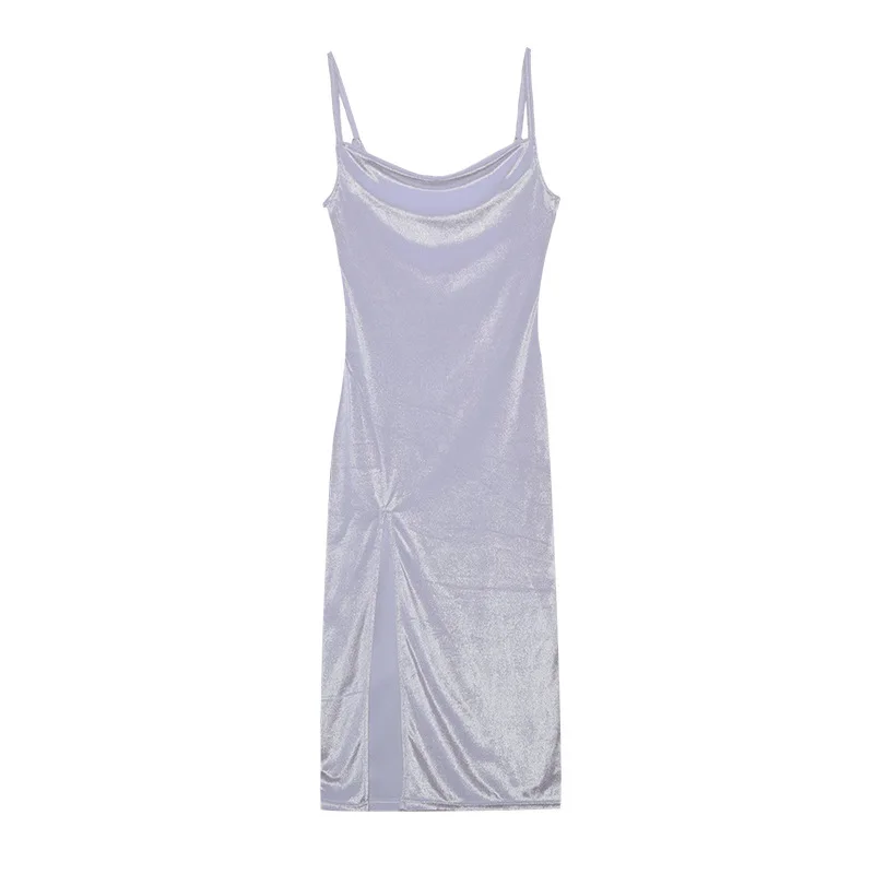 Abito Midi Bodycon Senza Maniche con Spacco, Collezione Primavera Estate 2026, Sexy con Spalline Sottili, Ideale per Feste, Spiaggia e Serate Eleganti