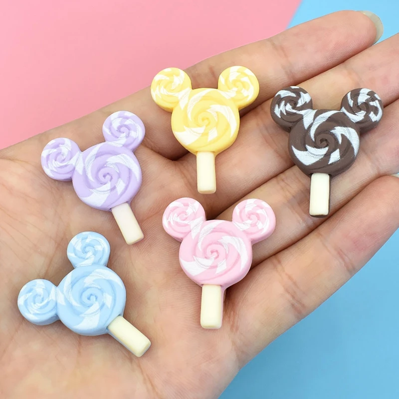 Cute Color lollipop Resin Cabochons Scrapbooking DIY Jewelry Craft Decoration Accessories 10pcs L18