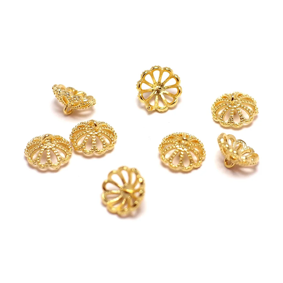 

10pcs Bead Holder Eye Pins Clasp,Gold Color Plated Brass ,Flower Pendant 7.3x4.3mm,Earring Connector Jewelry Necklace Making