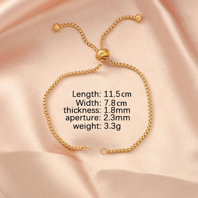 10 sztuk/partia Stal Nierdzewna Suwak Łańcuszek Pudełkowy Dwa Oczka Złącze Zawieszka do Tworzenia Biżuterii DIY Przedłużka Bransoletki Akcesoria