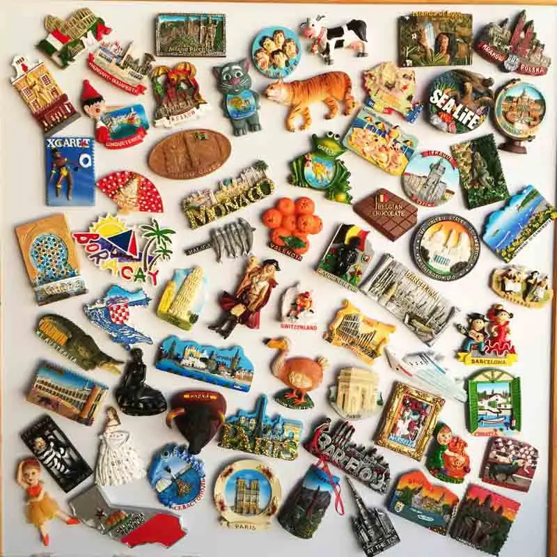 

World Travel Fridge Magnets (Europe: Paris, Monaco, Barcelona) - Cute Strong Refrigerator Magnets, Home & Room Decor Accessories