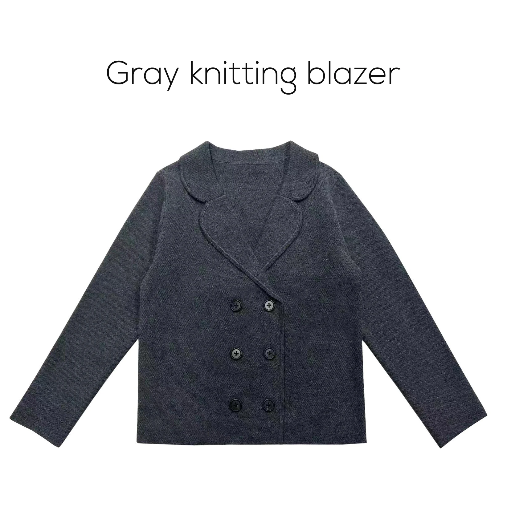 Tea Time Collection – Gray Knitting Blazer