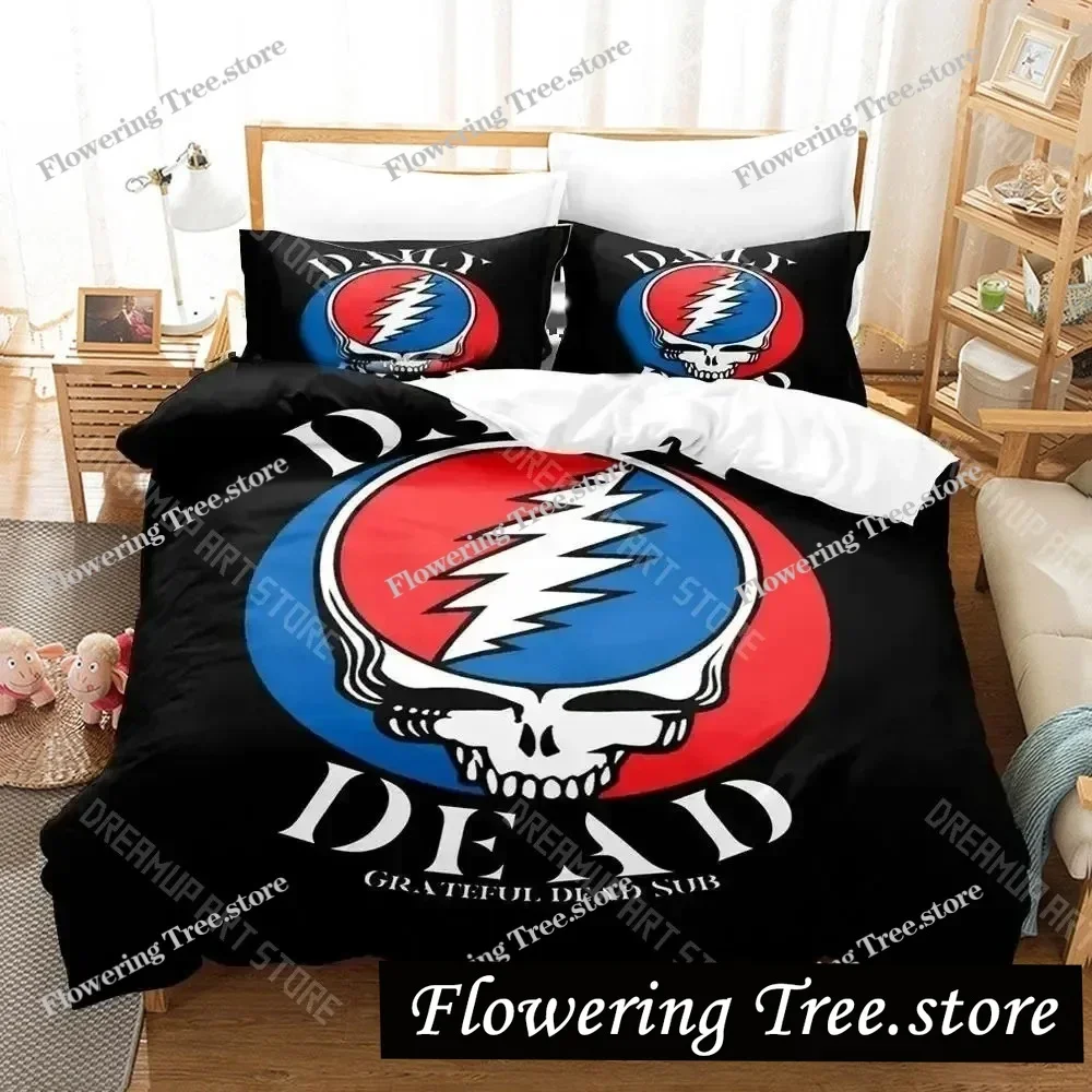 

3D Skull Grateful Dead Bedding Set Boys Girls Twin Queen King Size Duvet Cover Pillowcase Bed Boys Adult Home Textileextile