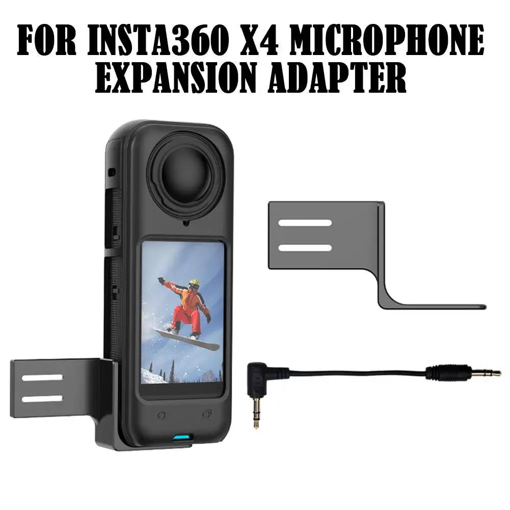 Per estensione microfono Insta360 X4 nero portatile leggero per accessori Insta360 X4 M1T8