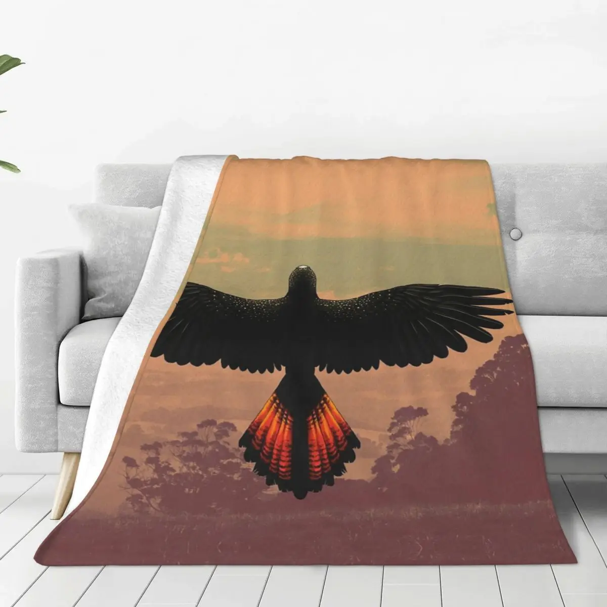 Red-Tailed Black Cockatoo - Australian Bird Blanket Flannel Lightweight Sofa Throw Blankets For Home Office Throws Bedspread