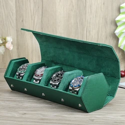 CONTACTS FAMILY 4 Watches Roll Case Travel Wrist Jewelry Storage Organizer Watch Holder Portable Watch Case