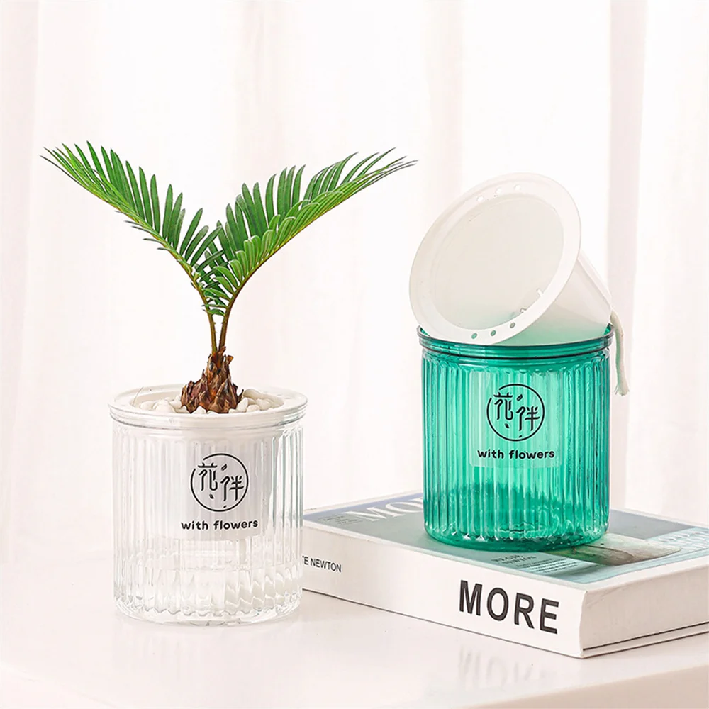 Clear Plastic Self Watering Planters Mini Portable Self Watering Pots for Indoor & Outdoor Use