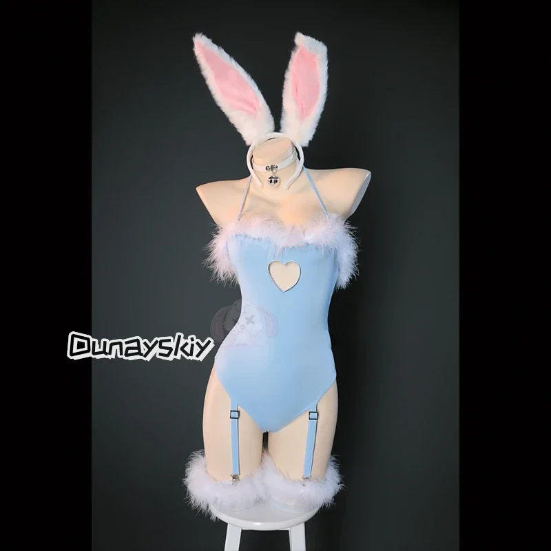 CosplayFurry Rabbit Cosplay Women's Sexy Dresses Custumes S-XL Hollow Halter Kawaii Lolita Skirt French Maid Anime Role-play Par