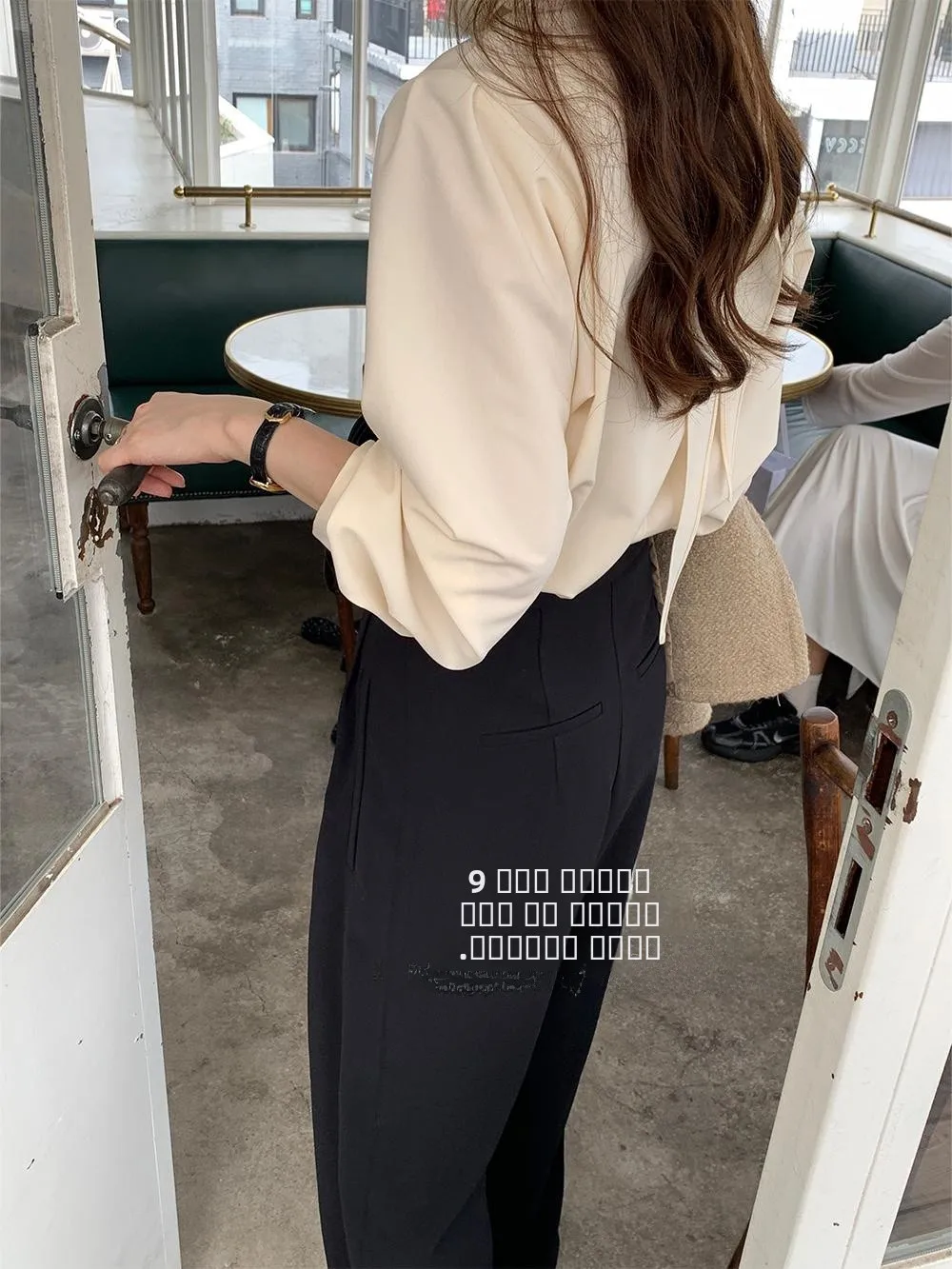 ハイウエストストレートレッグブラックパンツ LE LALIN 秋冬バージョンスムーズスリミングカジュアルパンツ女性用