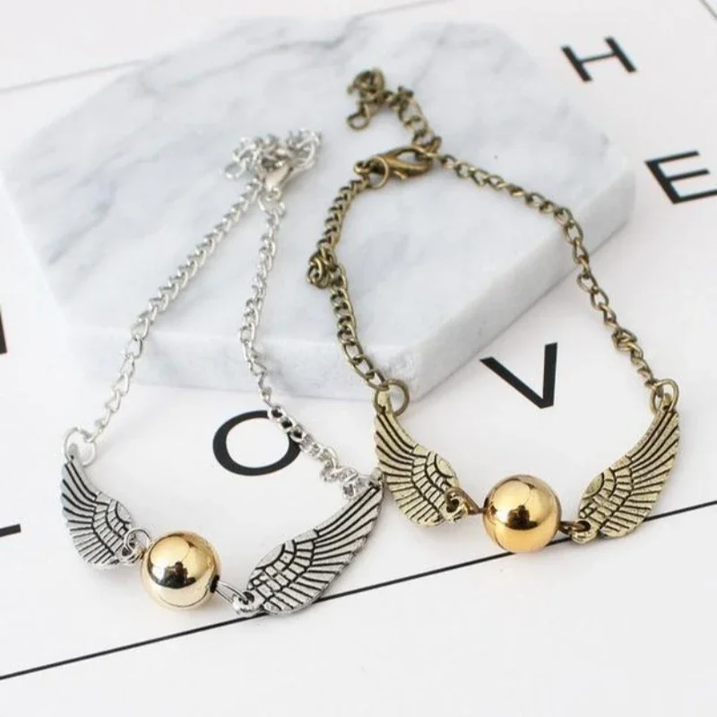 Personality Quidditch Golden Snitch Bracelet Hogwarts Magic Academy Hermione Snitch Bangle for Fans Gift Jewelry Accessories view 2